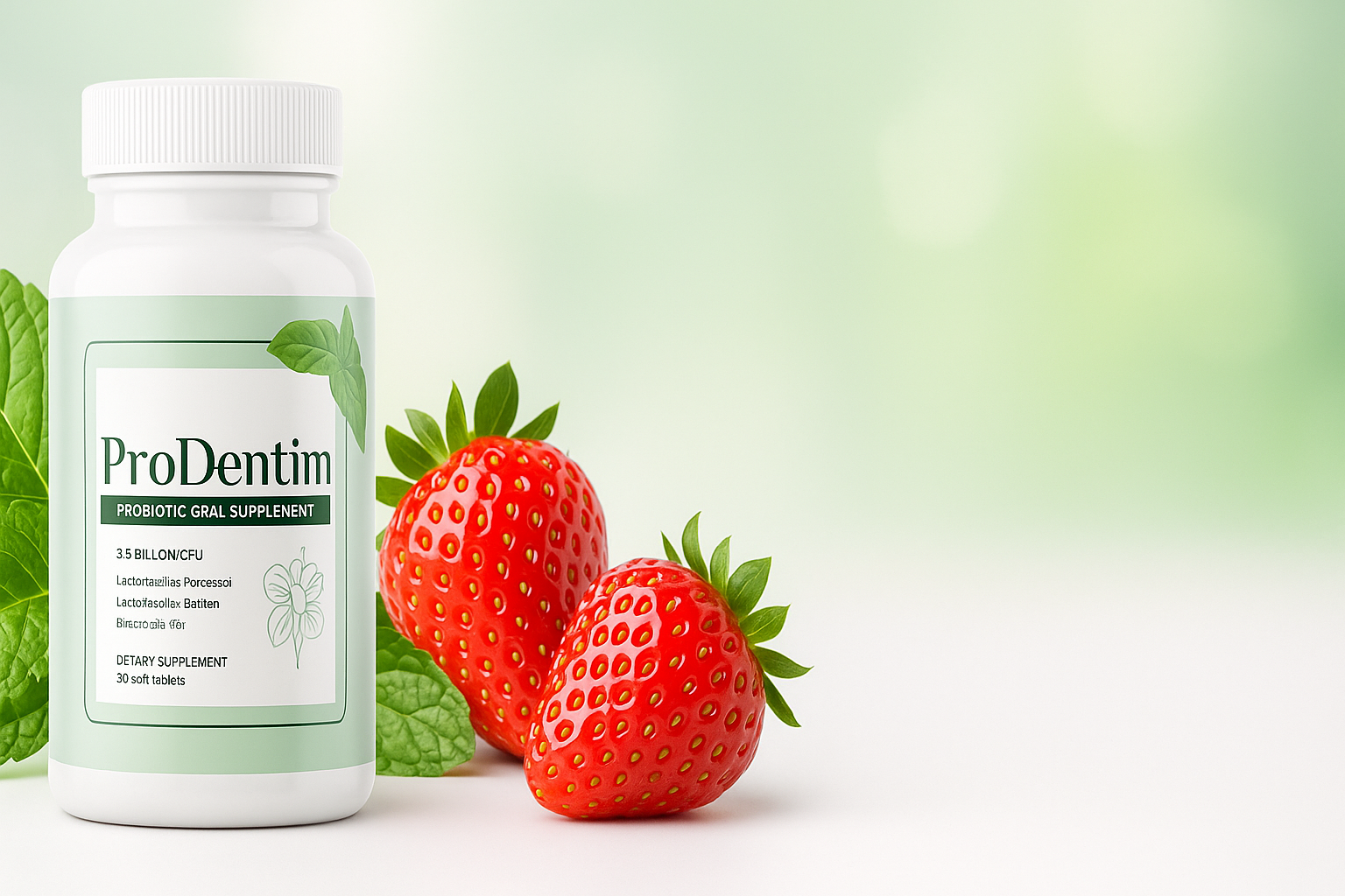 ProDentim bottles with mint and strawberry