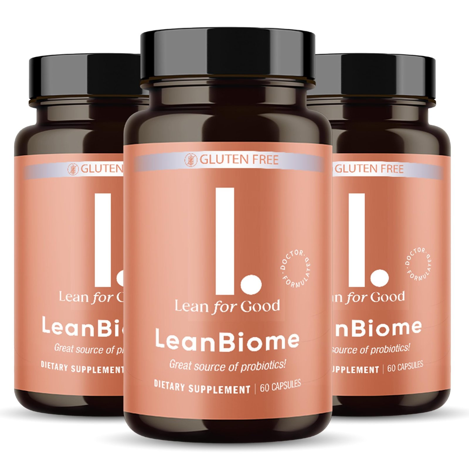 LeanBiome bundle with 3 bottles on white background